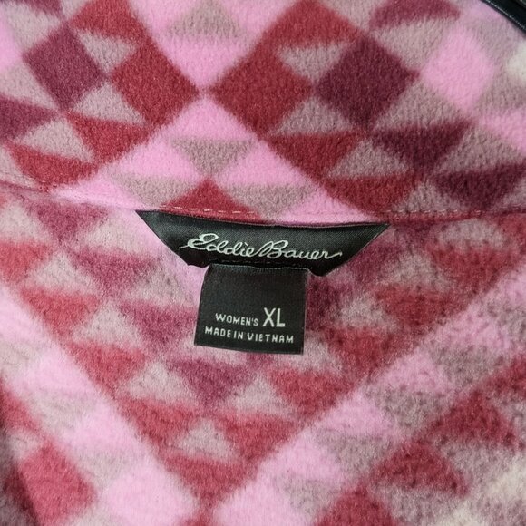 Eddie Bauer Fleece Jacket Full Zip Pink Purple Women's Size XL - Picture 6 of 7